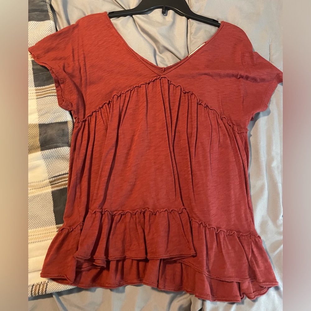 Altar'd State Red Short Sleeve Top